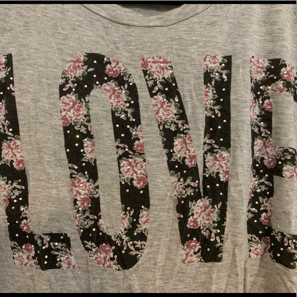 Gray Love Crop Top - Picture 2 of 3